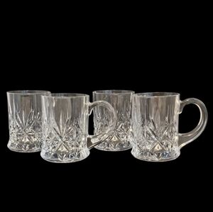 VTG Cristal D'Arques "Chantilly" Diamond And Wedge Cut Pattern Lead Crystal Mugs